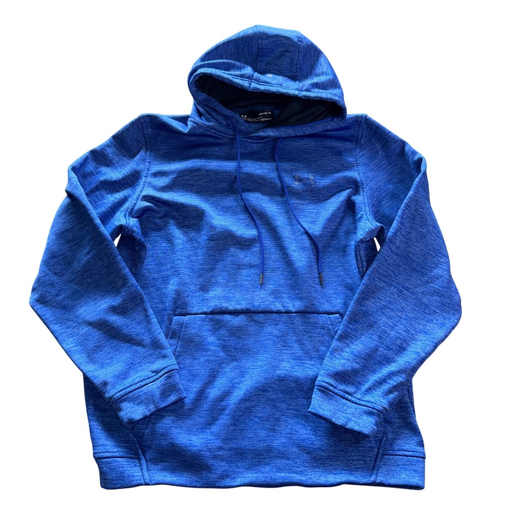Under Armour Hoodie Medium Blue ColdGear Space Dye Loose Fit Pullover